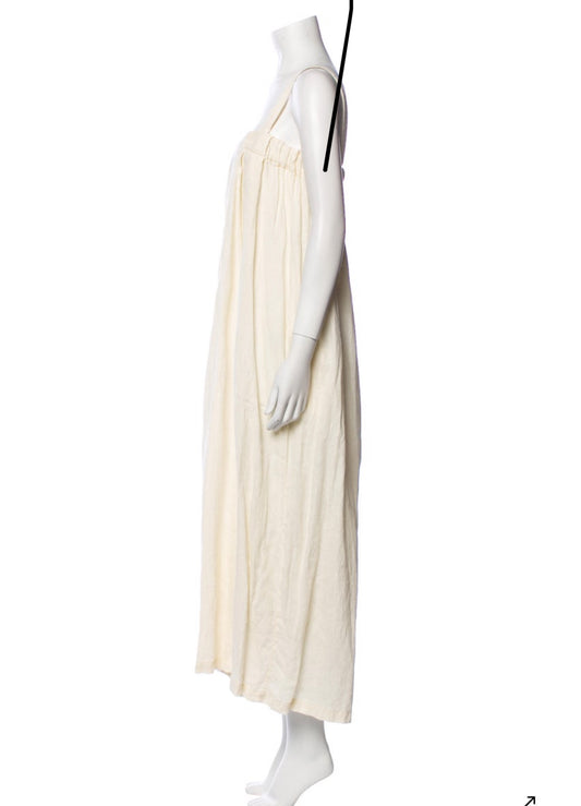 Linen origami jumpsuit 2way pant/romper black crane