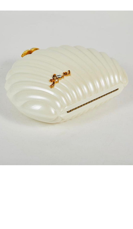 Chanel Beauty VIP Limited Edition Novelty Rhinestone Shell Pearl Bag.