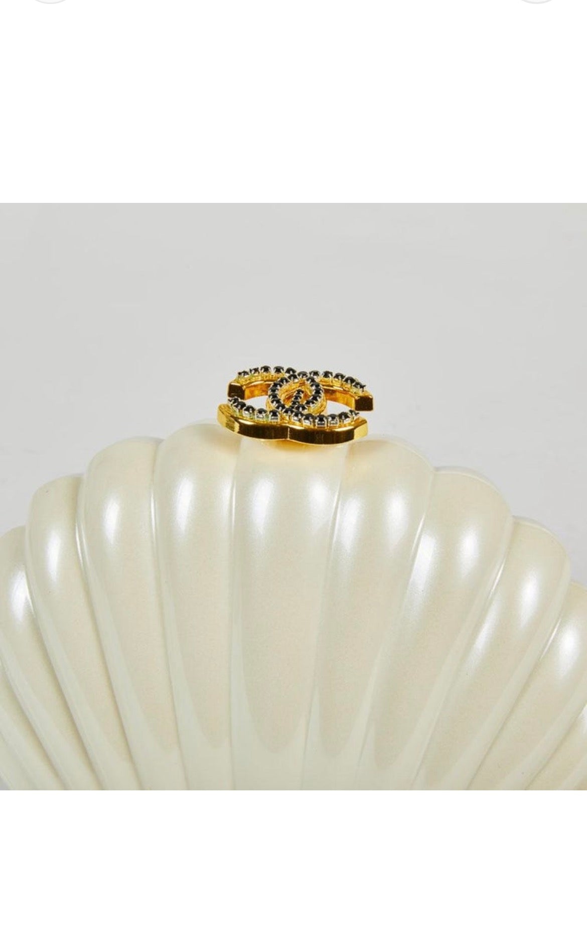 Chanel Beauty VIP Limited Edition Novelty Rhinestone Shell Pearl Bag.